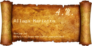 Allaga Marietta névjegykártya